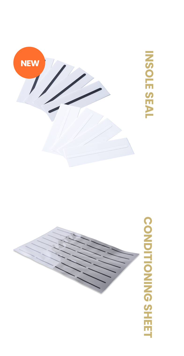 表裏の両面に貼ることで共振、共鳴をして相乗効果をもたらすと考えられる。 ReflectCore
